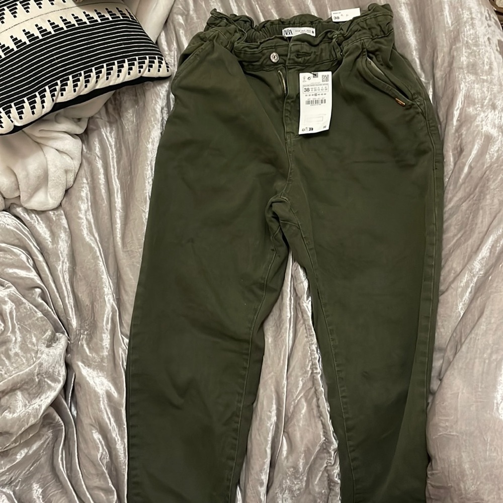 NWT ZARA baggy paper bag jeans